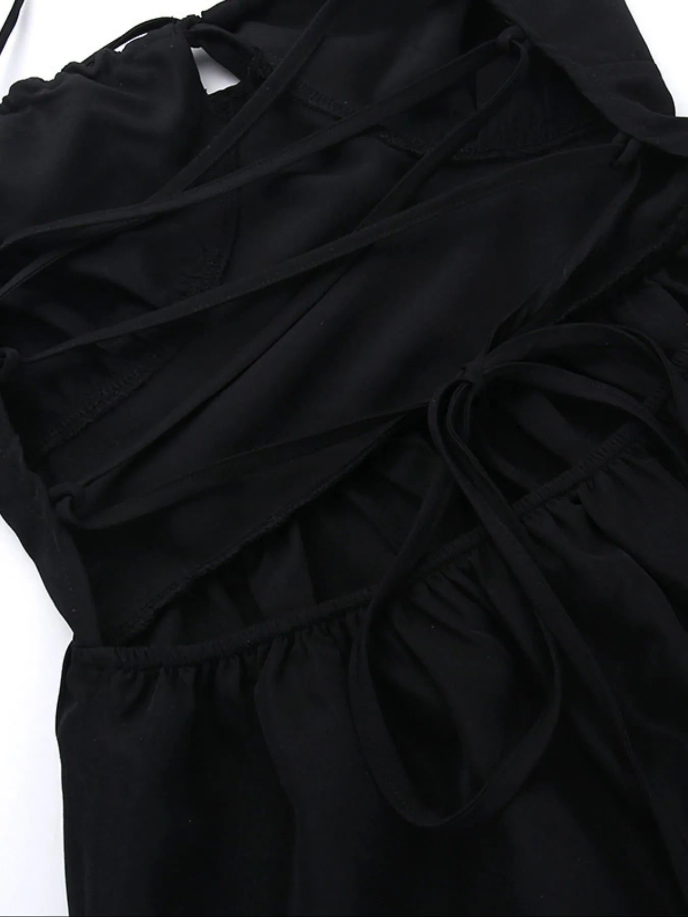 Tiered Maxi Cami Dress with Ruffled Hem - Backless & Tied.