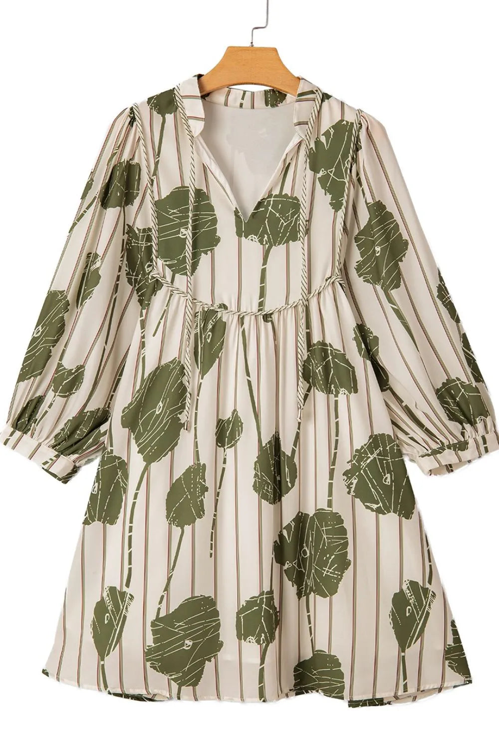 Printed Tie-Strap Tiered Mini Dress - Ruffled & Smocked.