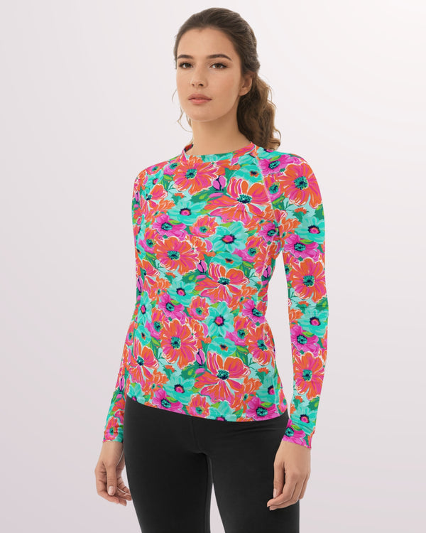 Flora XXVII Long Sleeve Rash Guard Top