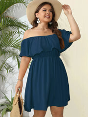 One-Shoulder High Slit Dress - Ruched.