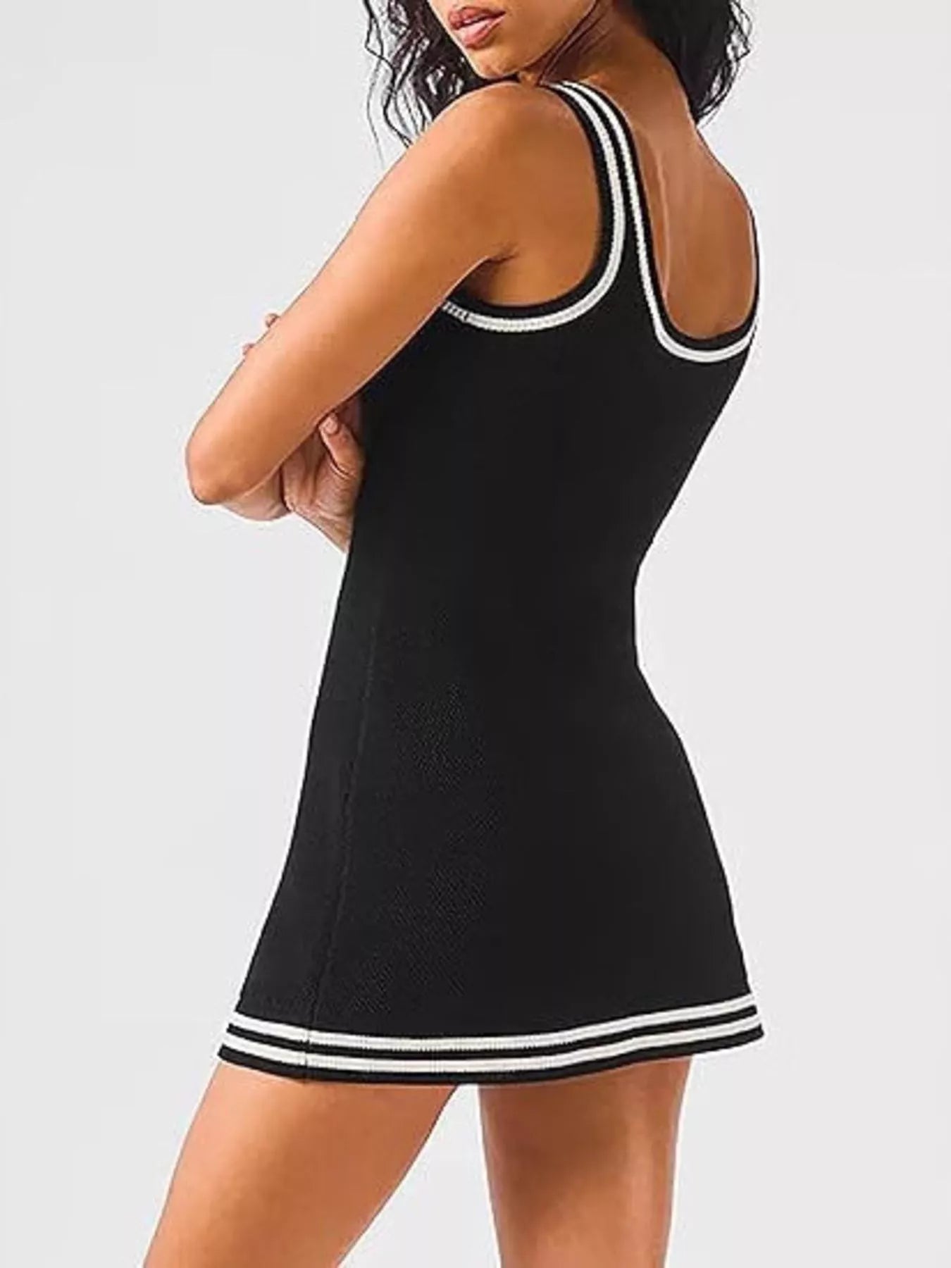 Slit Back Tube Denim Dress - Slightly Stretchy.