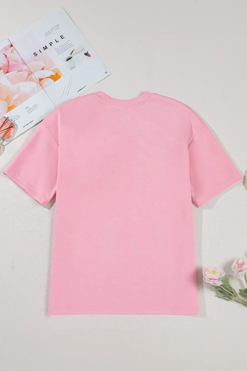 Bow Round Neck Short Sleeve T-Shirt