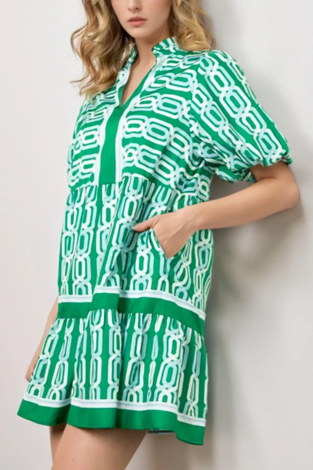 Drawstring Ruffle Hem Maxi Dress.
