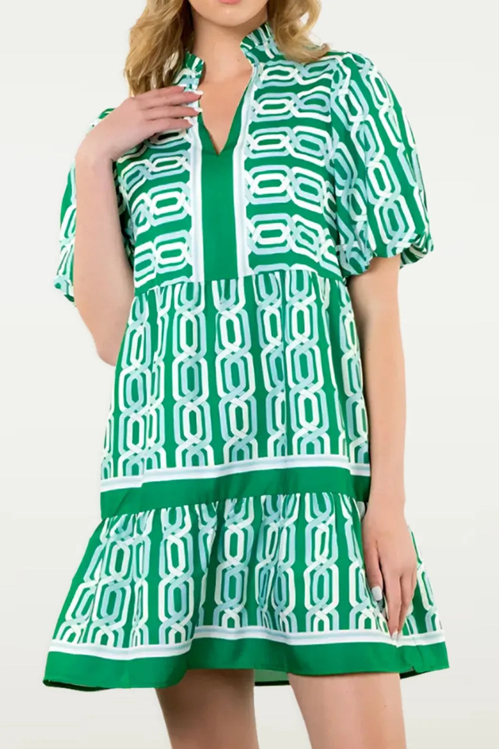 Drawstring Scoop Neck Mini Dress.