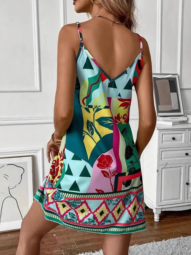 Abstract Print Cami Mini Dress.