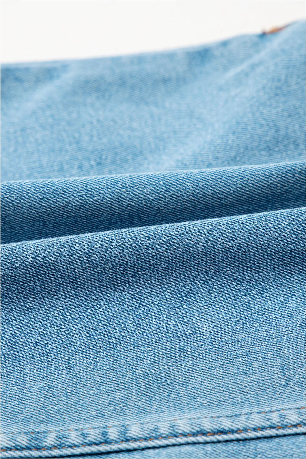 Acid Wash Bowknot Details High Waist Denim Skirt.