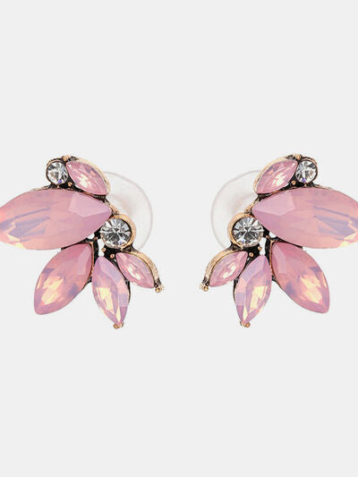Alloy Rhinestone Flower Stud Earrings