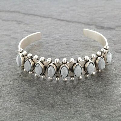 Artificial Turquoise Alloy Open Bracelet