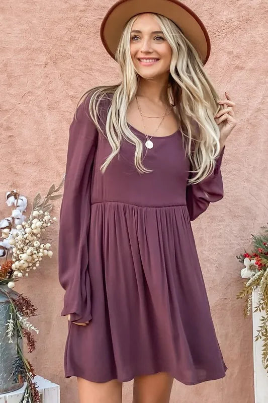 And The Why Back Lace Button Down Detail Bell Sleeve Dress.