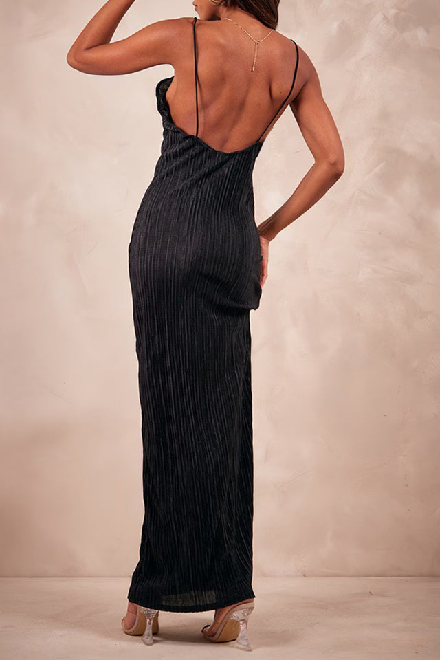 Backless Printed Maxi Cami Dress.