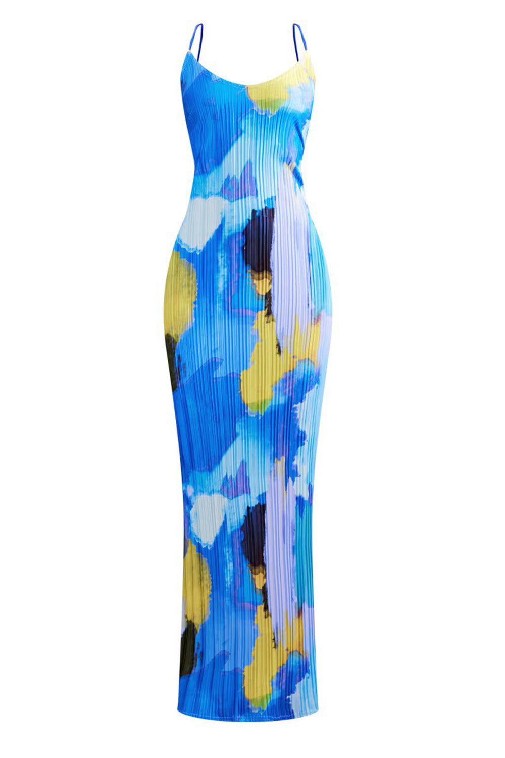 Backless Printed Maxi Cami Dress.