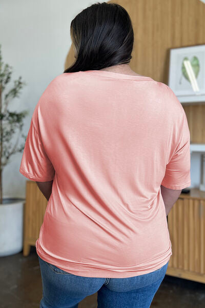 Bamboo V-Neck Drop Shoulder T-Shirt