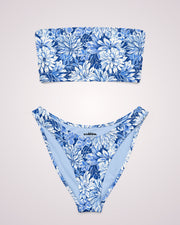Bandeau Bikini - Blue Floral V