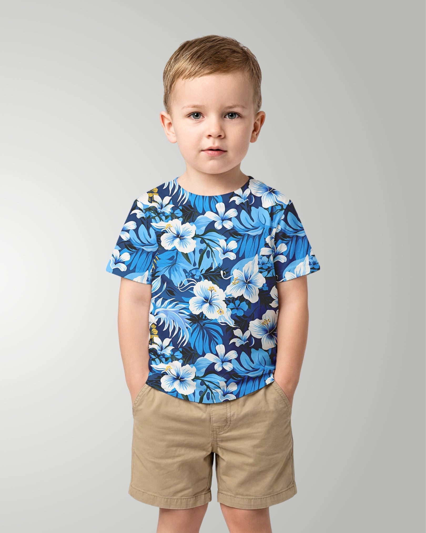 Childs Hawaiian Tee - Blue Hawaiian