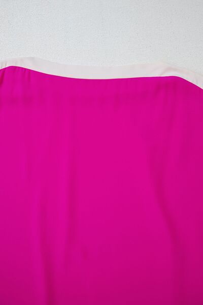 Boat neck half sleeve blouse.