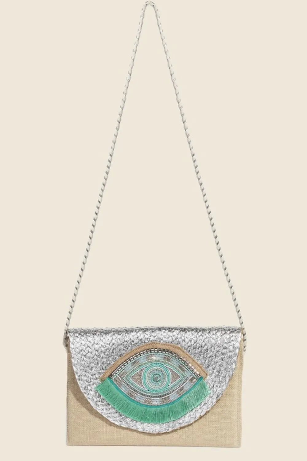 Boho Beaded Eye Pattern Envelope Bag