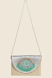 Boho Beaded Eye Pattern Envelope Bag