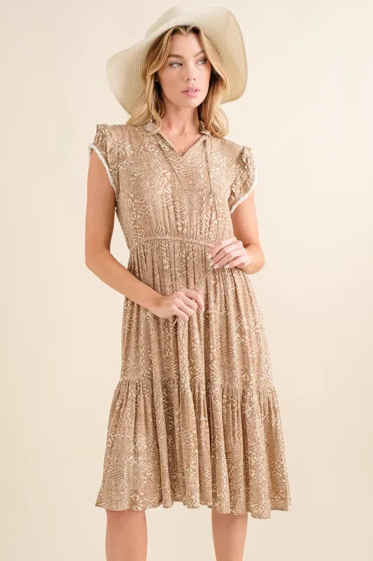 And The Why Boho Printed Tiered Maxi Dress.