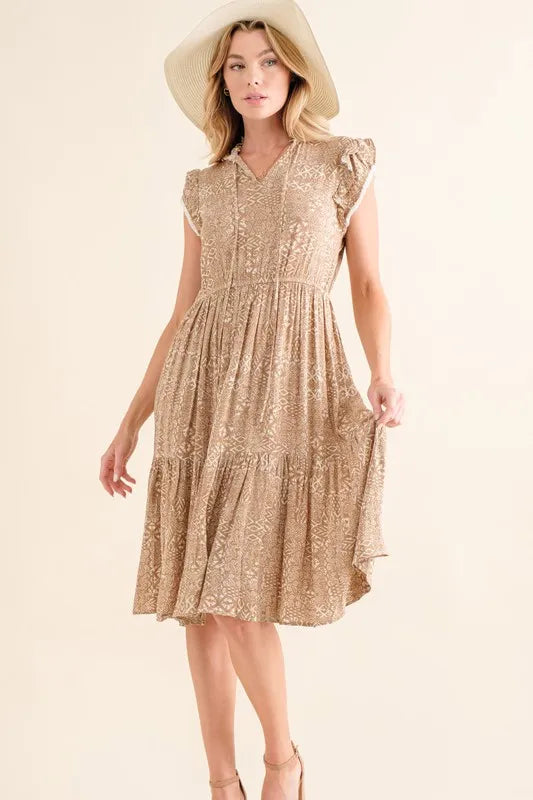 And The Why Boho Printed Tiered Maxi Dress.