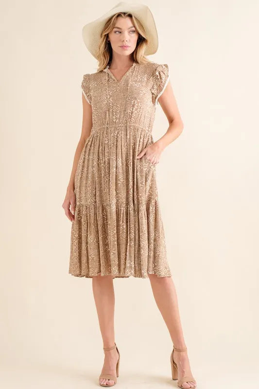 And The Why Boho Printed Tiered Maxi Dress.
