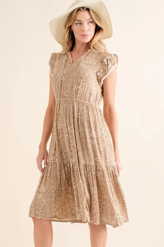 And The Why Boho Printed Tiered Maxi Dress.