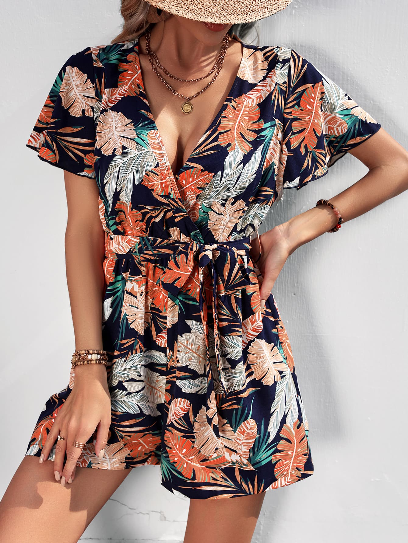 Spaghetti Strap Wide Leg Jumpsuit.