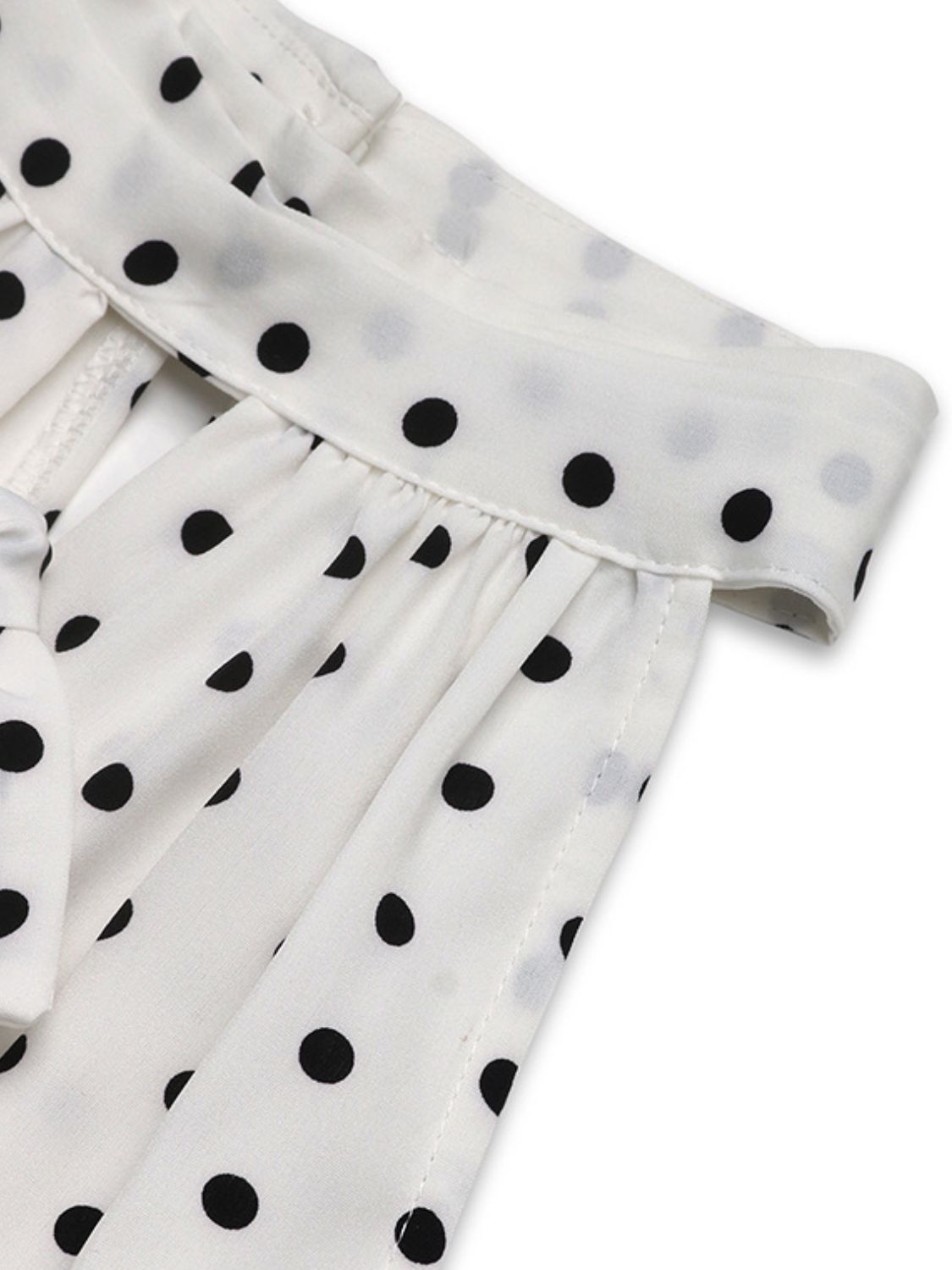 Perfee Bow Front Polka Dot Sleeveless Midi Dress.