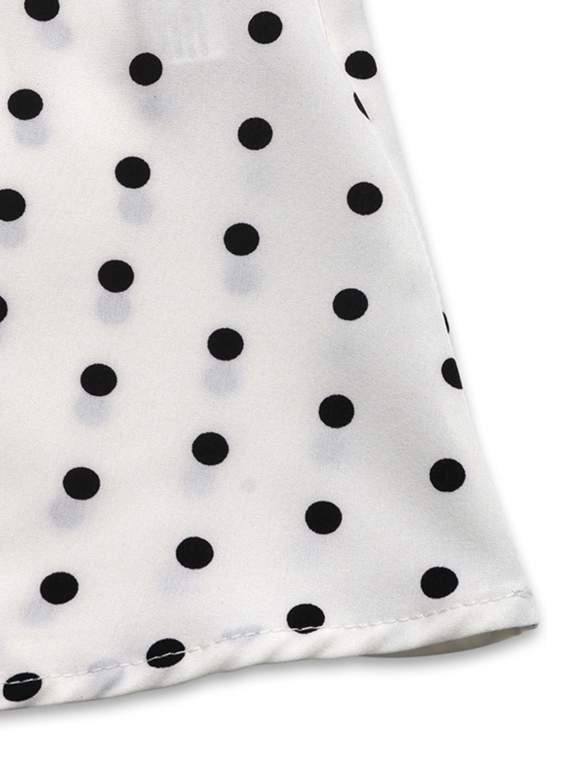 Perfee Bow Front Polka Dot Sleeveless Midi Dress.