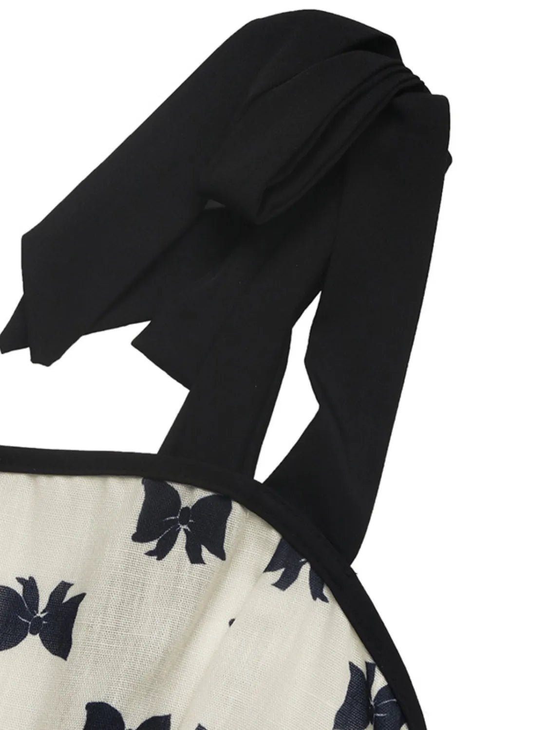 Bow Print Tie Shoulder Dress.