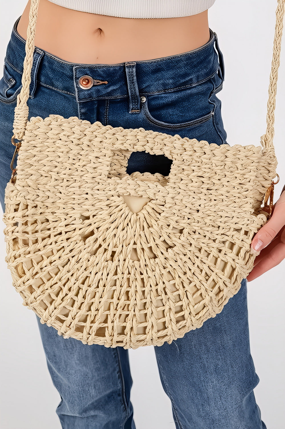 Braided Semi Circle Tote Bag