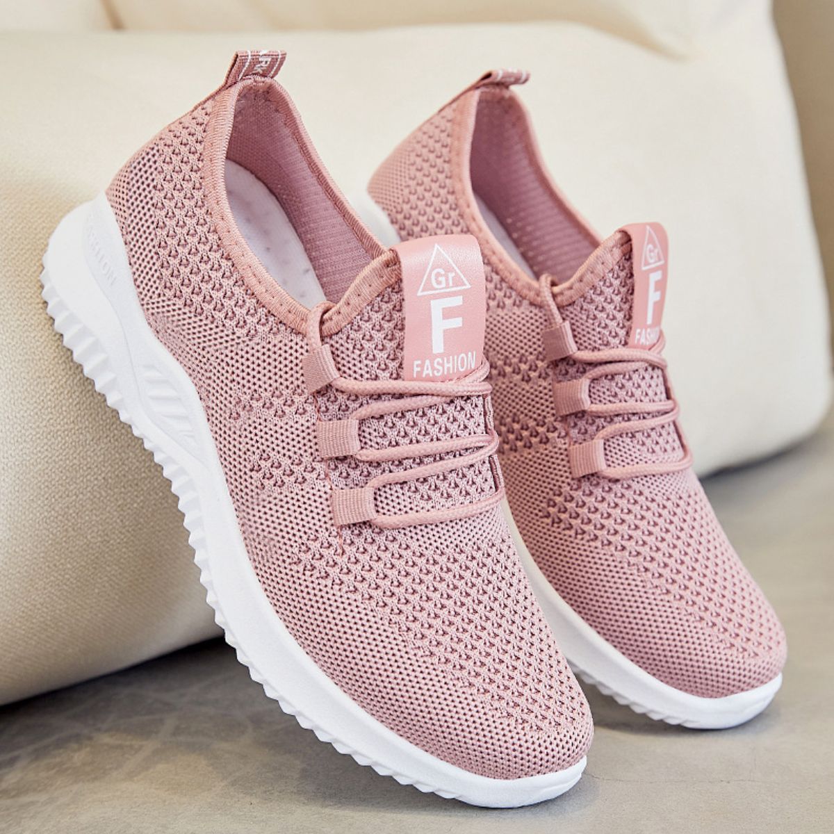 Breathable Mesh Lace Up Athletic