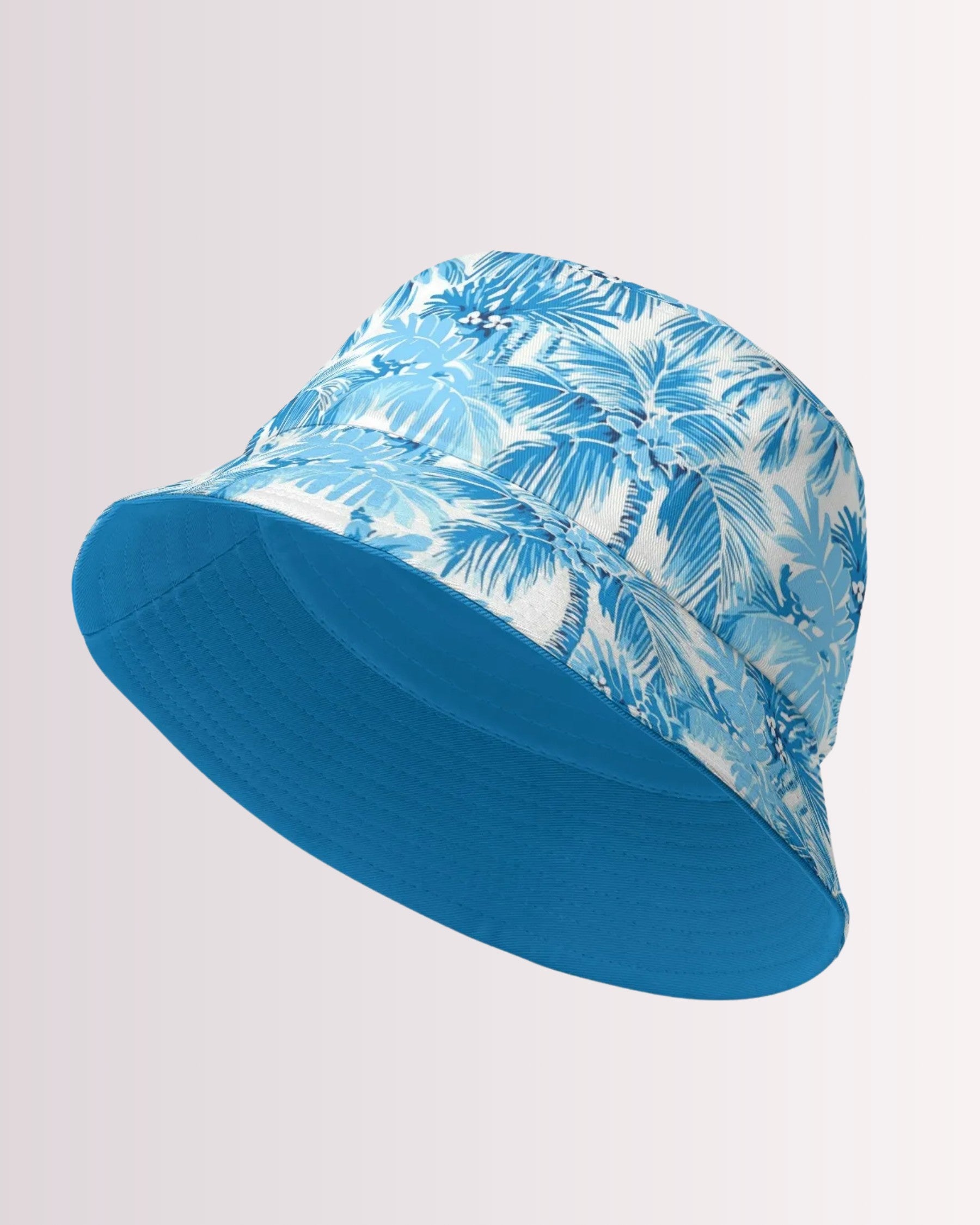 Reversible Bucket Hat - Blue Palm Trees I
