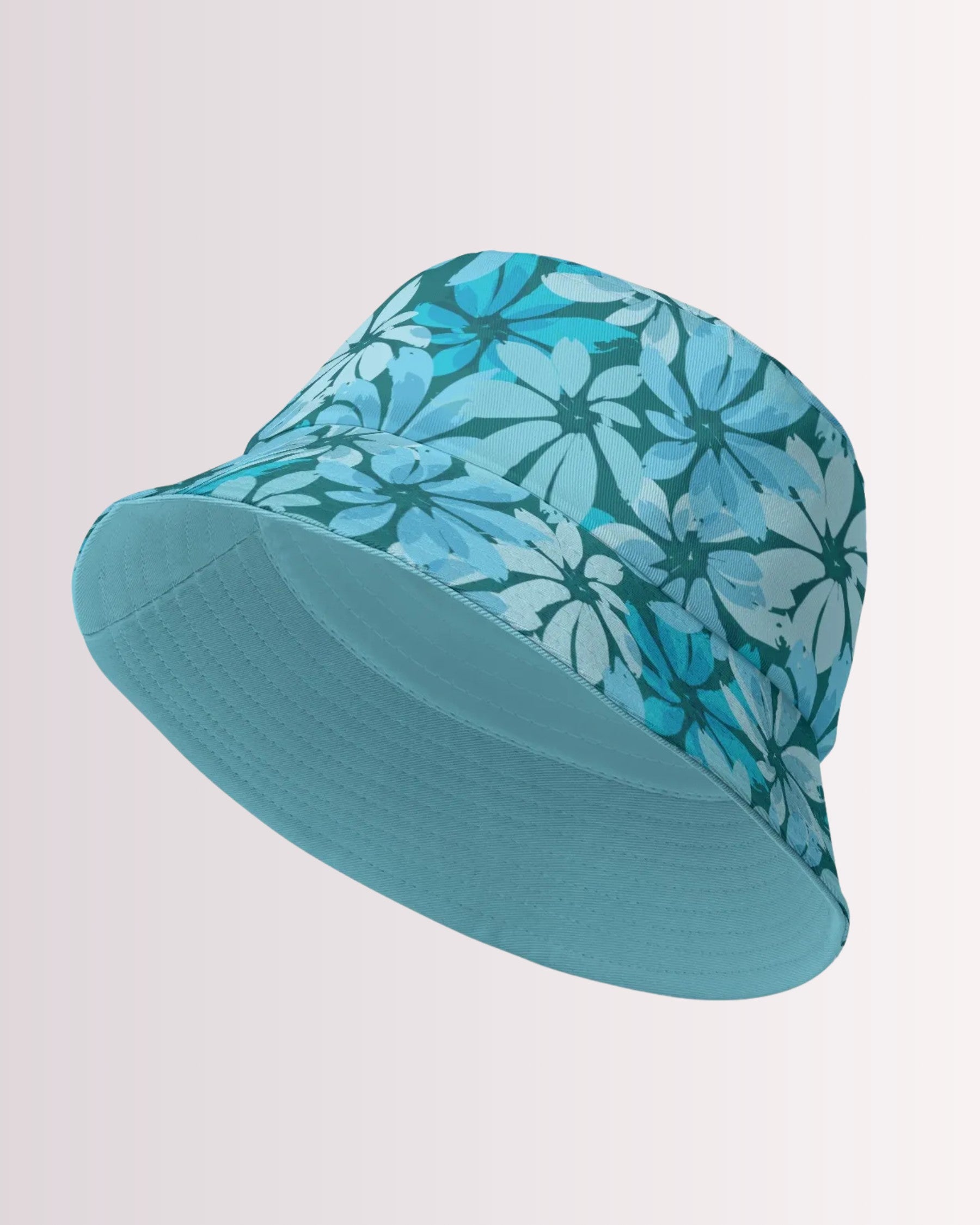 Reversible Bucket Hat - Tropical Blue Floral I