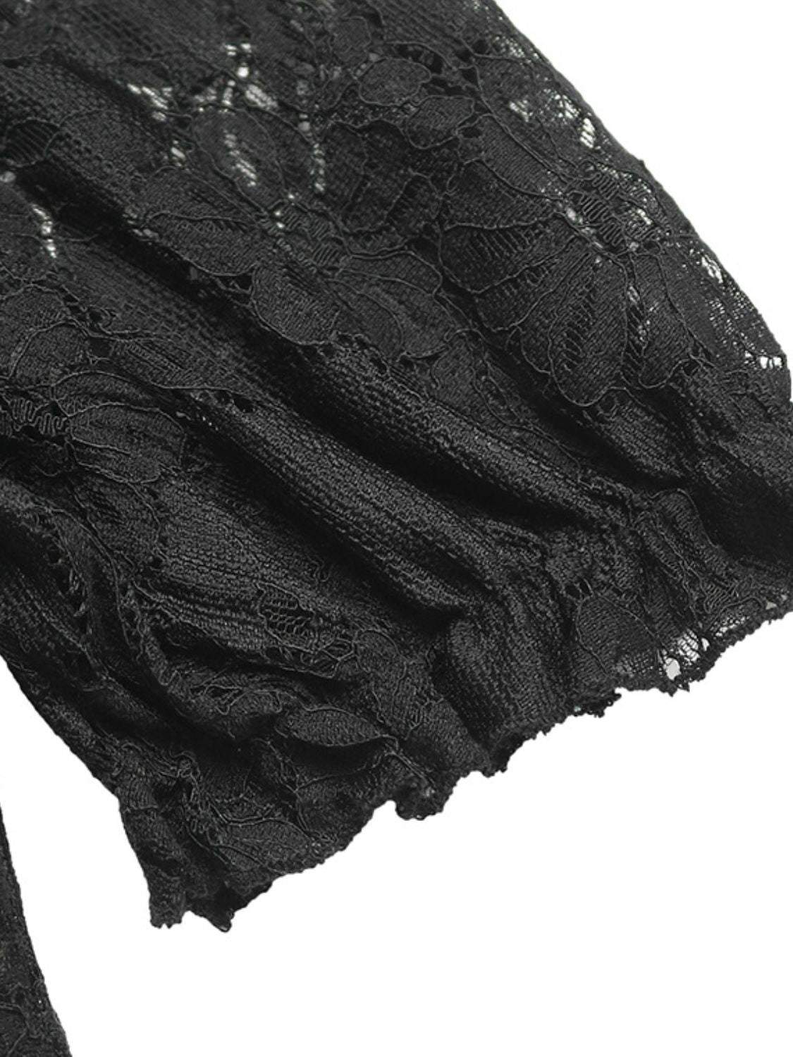 Perfee button down short sleeve lace shirt.