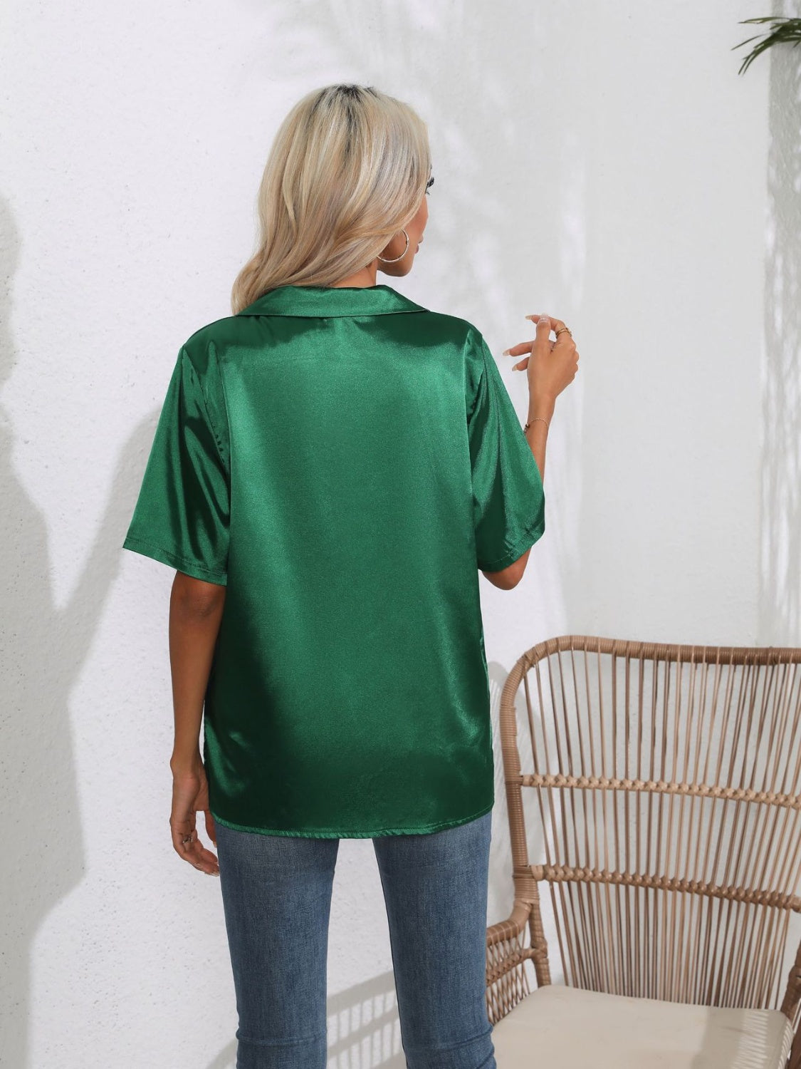 Button down short sleeve shirt.