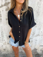 Full size button down short sleeve shirt, plus size.