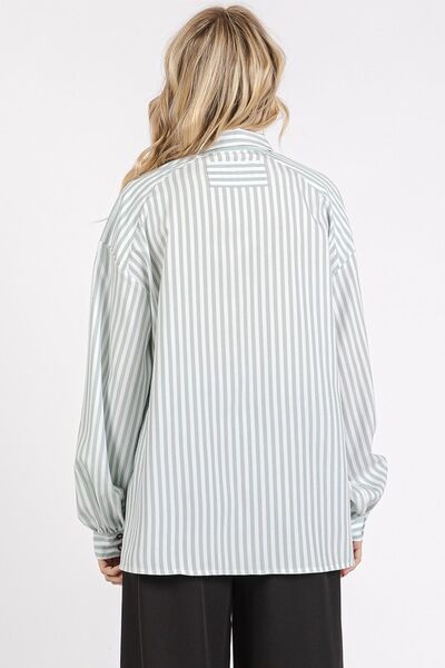 Mittoshop button down striped long sleeve shirt.