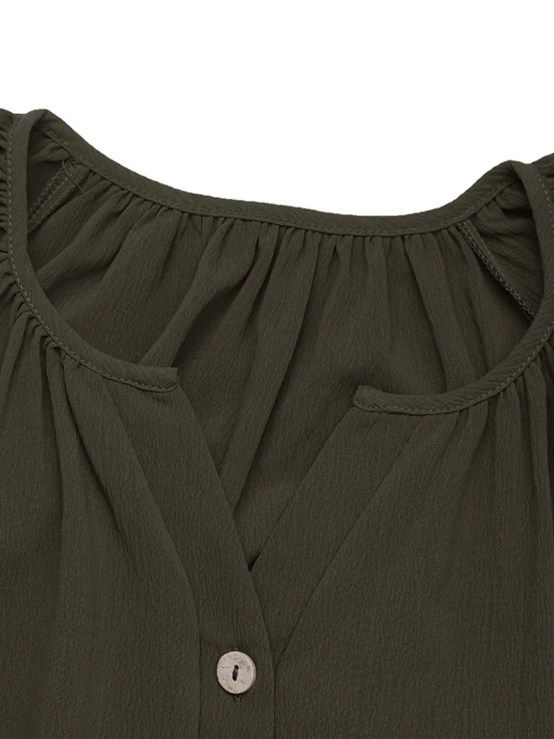 Button Front Balloon Sleeve Dress.