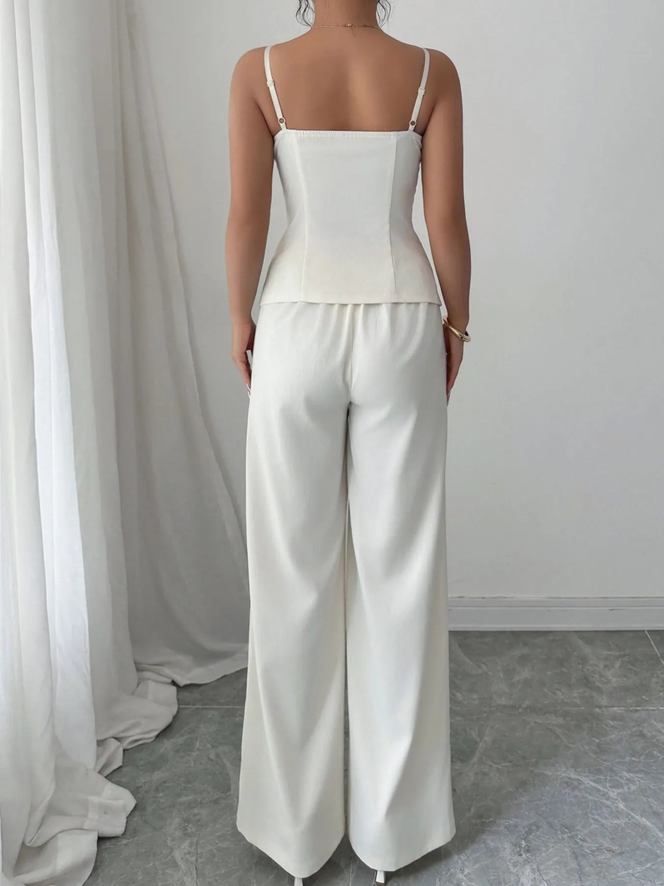 Button Front Cami and Pants Set.