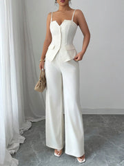 Button Front Cami and Pants Set.