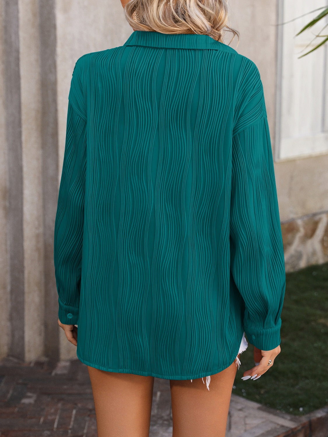 Mandy button up dropped shoulder shirt.