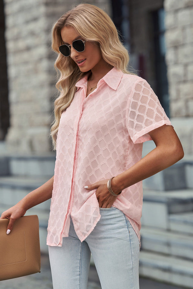 Button up short sleeve shirt.