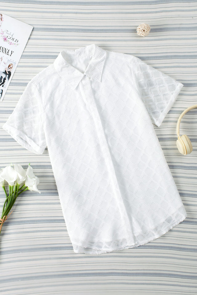 Button up short sleeve shirt.