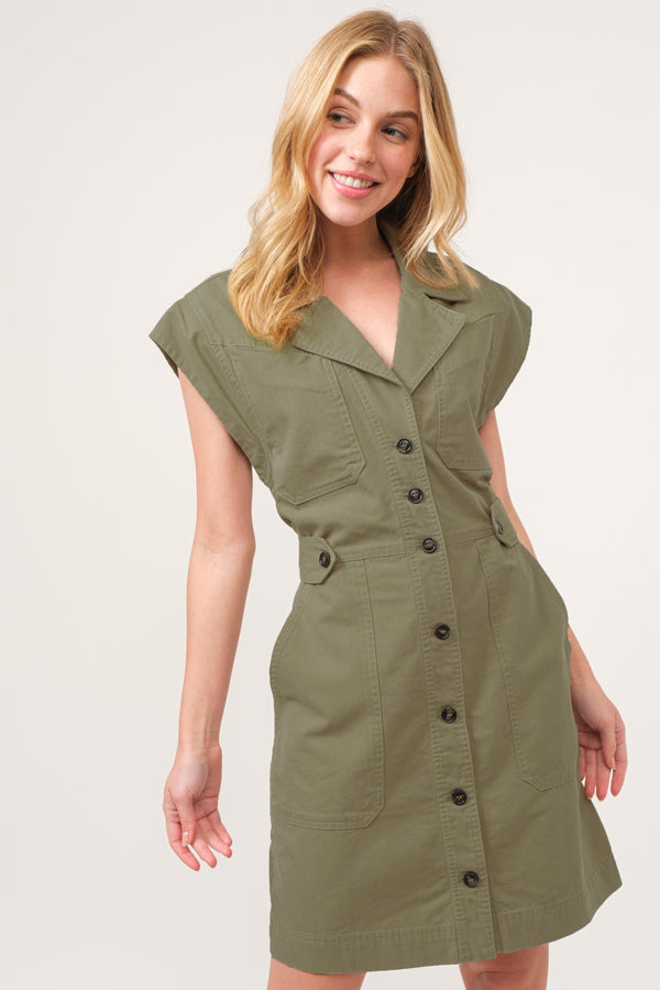 And The Why Button Up Sleeveless Dress.