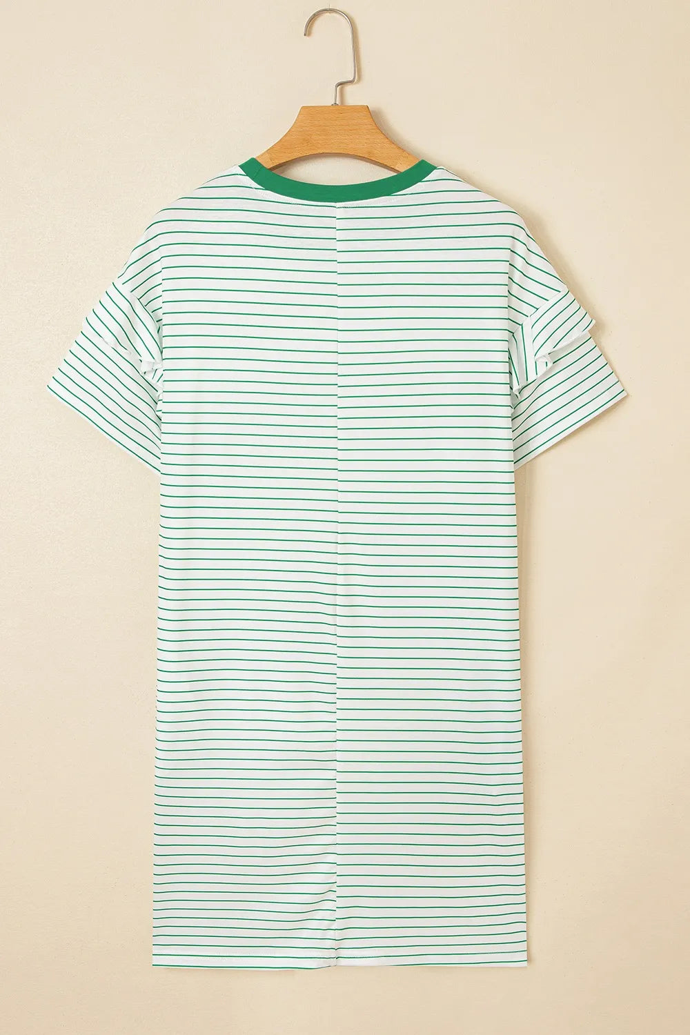 Casual Striped T-Shirt Dress with Pockets.