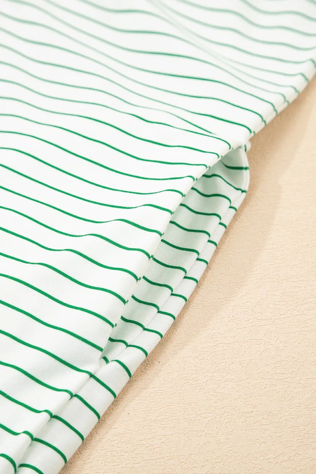 Casual Striped T-Shirt Dress with Pockets.