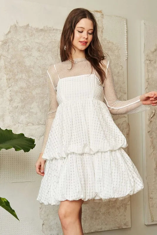 Davi Dani Checker Print Side Pockets Textured Mini Dress.