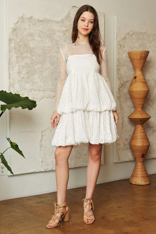 Davi Dani Checker Print Side Pockets Textured Mini Dress.