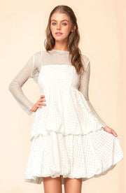 Davi Dani Checker Print Side Pockets Textured Mini Dress.