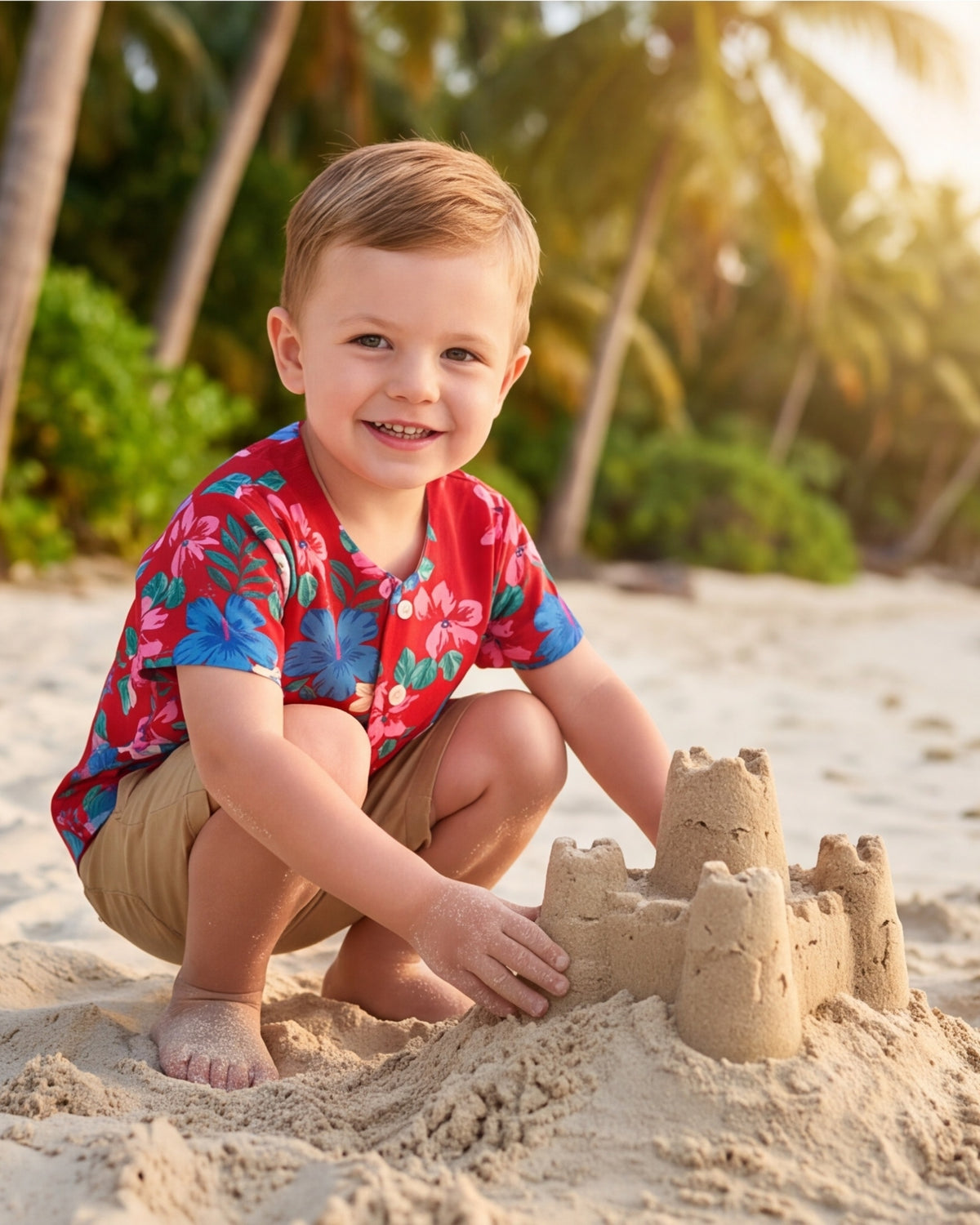 Childs Button Jersey - Island Florals